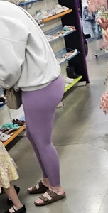 Thick purple leggings MILF