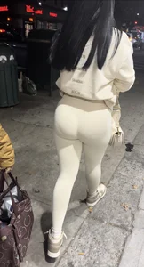 Sexy Latina in white leggings