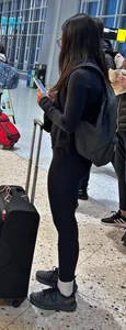 Cute girl with glasses in leggings