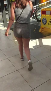 Teen in tight shorts but too much asscheeks