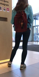 Skinny candid teen in tight jeans