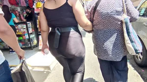 Huge Chubby Ass in Tights Street Creepshots Series