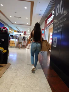 Brazilian Butt highest level. Tanlines peeking out of the Jeans