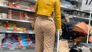 First Post | MUST SEE ! |  Pregnant Arabic Milf Bubble Butt In Flare Pants ( W/ Faceshots + GIF )
