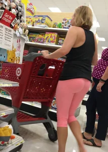 Milf at Target in pink leggings