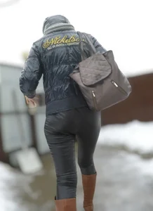 Hot ass in tight leather pants, creepshots at the supermarket and on the street