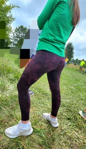 Thin Milf in purple yogas (hint of VPL)