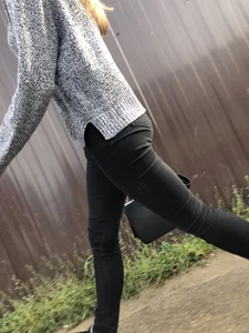 Blonde with Hot Booty and Legs in Tight Black Jeans Street Creepshot