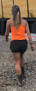 Working in booty shorts