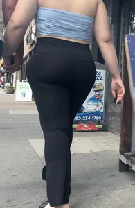 Thick Portuguese Baddie with a BBL in spandex flares