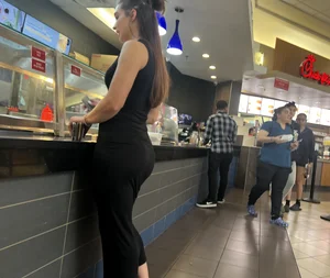 Fat booty brunette in tight black dress (oc)
