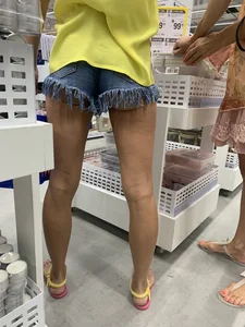 Mother upskirt and daughter showing ass cheeks