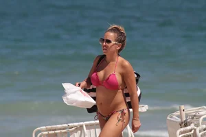 Big collection of various sexy girls on a beach in bikinis