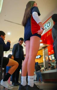 beautiful student in shorts