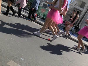 Carnival girls wearing pantyhose, spandex shorts, stockings, skirts and other outfits