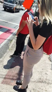 Blonde milf coming back from work