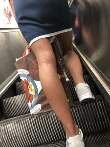 Milf with Skinny Legs in a Dress Subway Candid