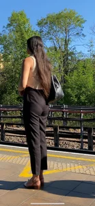 Tight ass  Latina with VPL and face shots