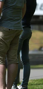 Cute brunette with a nice little booty in tight jeans