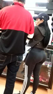 Big booty Latina in tight Adidas leggings