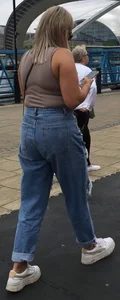 Chubby milfs wearing denim street pics