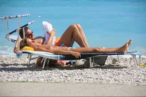 Nude beach girls in Baska, Croatia