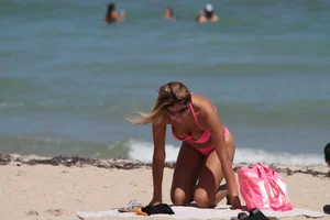 Collection of milfs in bikinis on the beach