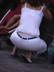 Bunch of girls with their thongs hanging out