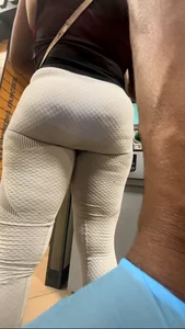 Thick Ebony MILF Ass Sitting Nice In White Tights (upshots, closeups)
