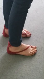 Feet in Sandals Candid Closeup