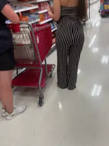 Nice babe with an ass in stripes