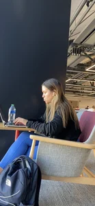 Pretty Ass college girl in blue leggings(OC)