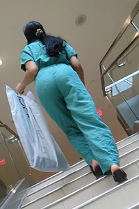 Mall Baddie in Jumpsuit Walking Up The Stairs