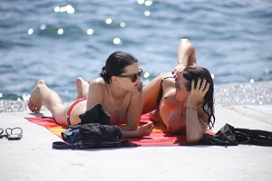 Nude beach and topless girls