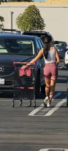 Elite camel toe on display in parking lot