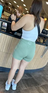 College PAWG with a great ass in biker shorts