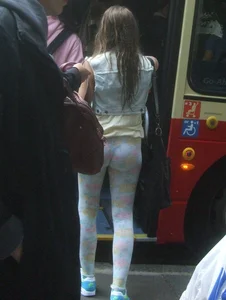 Sexy Italian girls ass in tight patterned leggings