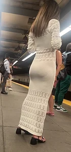 Bubble booty in tight white dress (OC)