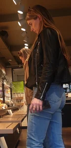 Nice looking girl with a little sexy bubble ass in tight jeans