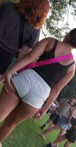 Incredible ass in white shorts with vtl