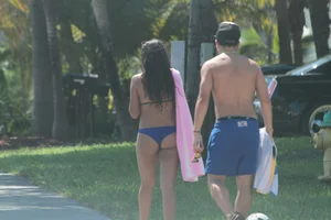 More sexy girls in bikinis and thongs at Deerfield Beach in Florida