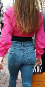 Girl in good tight jeans