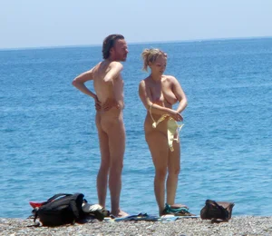 Nude beach and topless girls