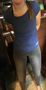 Skinny Girl in Tight Jeans Candid Photo