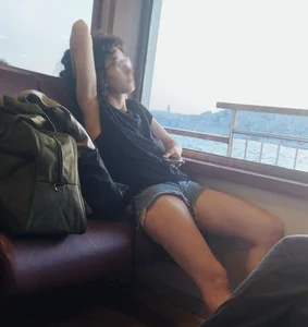 A Cute Nerdy Girl in Denim Mini Shorts With Hot Skinny Legs Creepshots