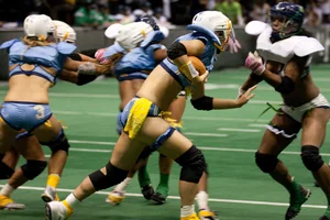 Sexy female football players with hot bodies
