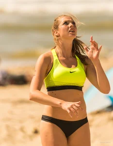 Beach volleyball babes in bikinis