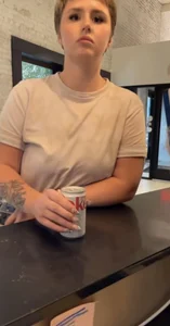 Cute chubby girl approaching you at the store