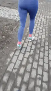 Blue yoga pants. Go for a jog.