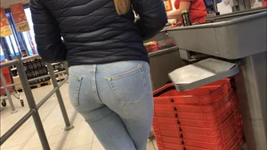 Sexy girl in tight jeans